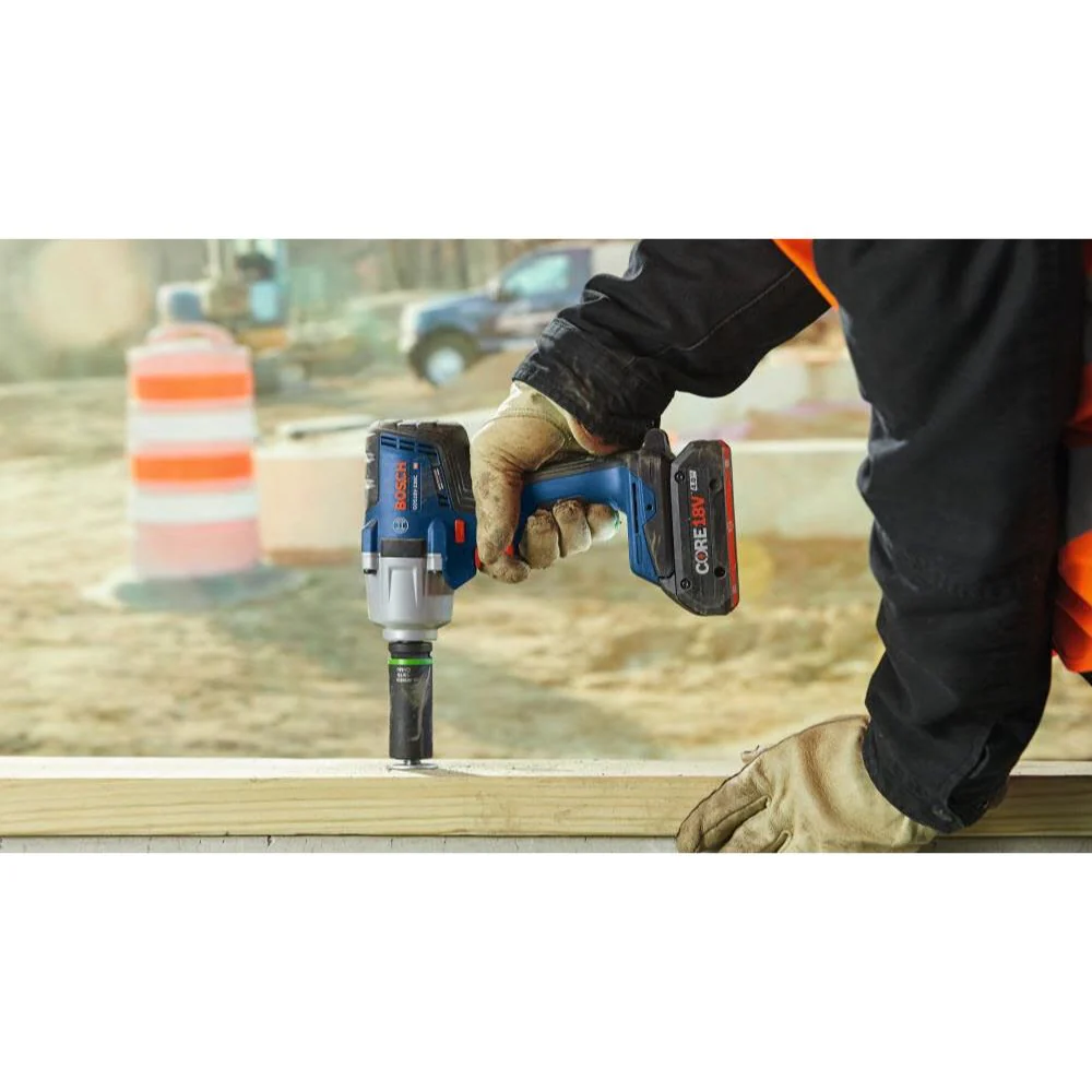 Bosch GDS18V-330CB25 18V Brushless Connected-Ready 1/2 In. Mid-Torque Impact Wrench Kit with Friction Ring and Thru-Hole and (2) CORE18V 4 Ah Advanced Power Batteries - Image 11