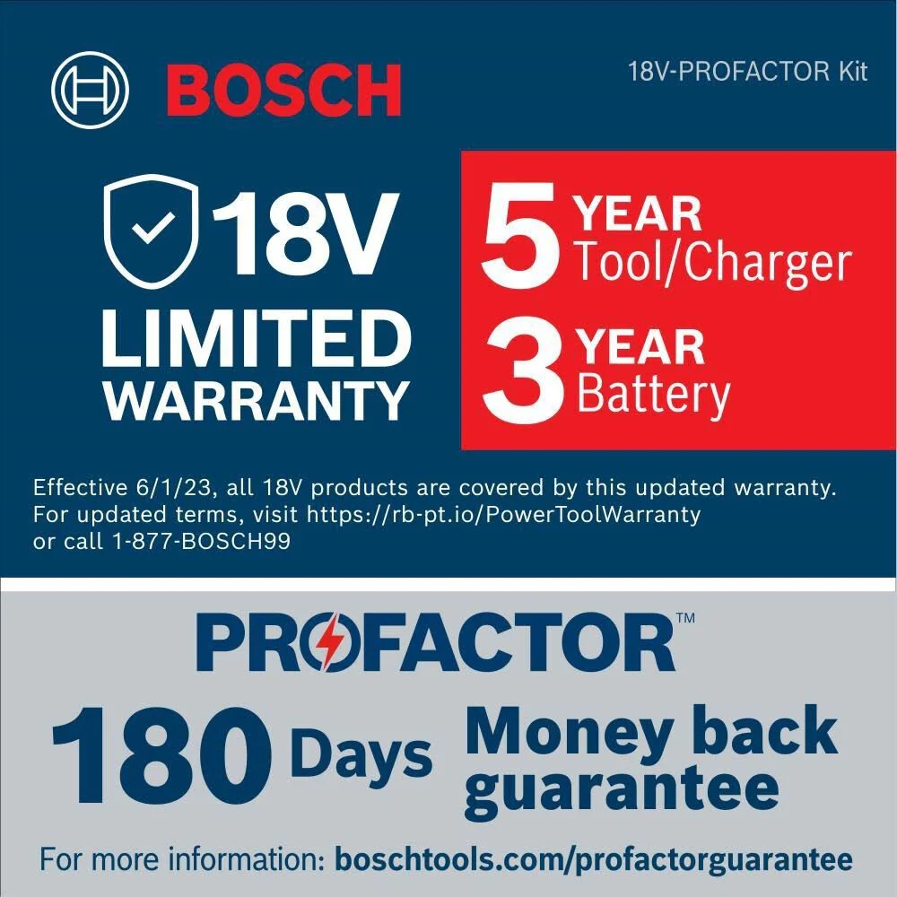 Bosch GDX18V-1800B12 18V Two-In-One 1/4" and 1/2" Bit/Socket Impact Driver/Wrench Kit with 2 Ah Standard Power Battery - Image 7