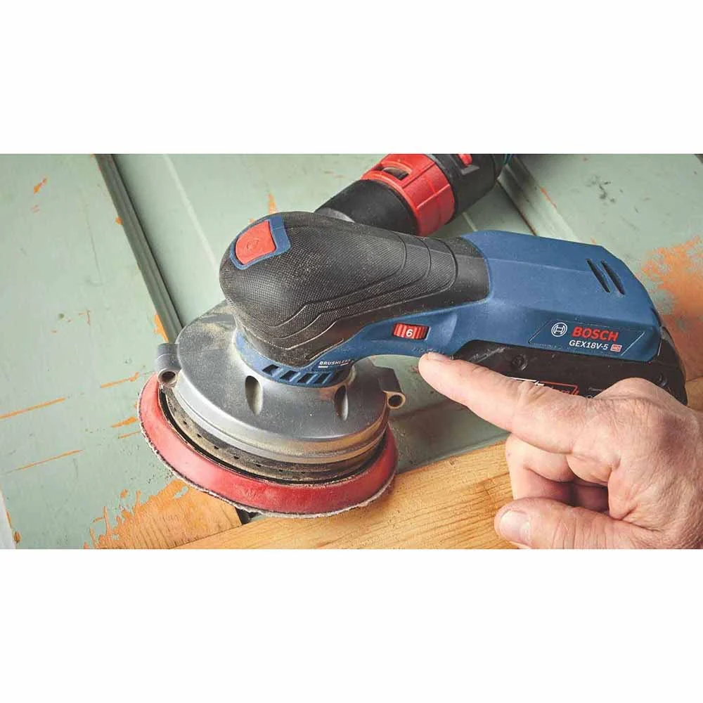 Bosch GEX18V-5B15 18V Brushless 5 In. Random Orbit Sander Kit with (1) CORE18V 4.0 Ah Compact Battery - Image 10