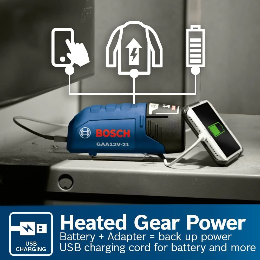 Bosch GHH12V-20SN12 12V Max Heated Hoodie Kit with Portable Power Adapter - Size Small - Image 14