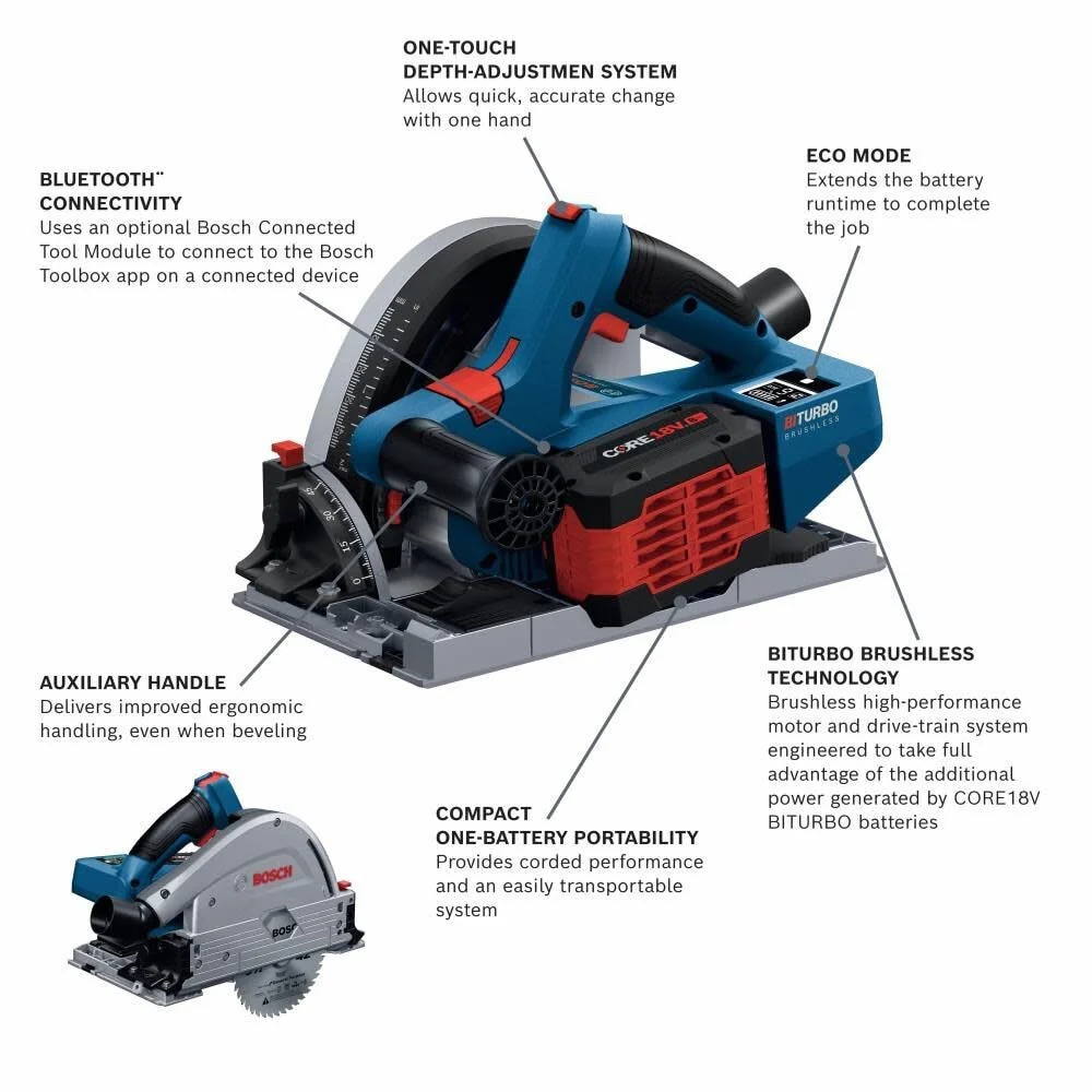 Bosch GKT18V-20GCL14 PROFACTOR 5-1/2" Track Saw Kit - Image 2