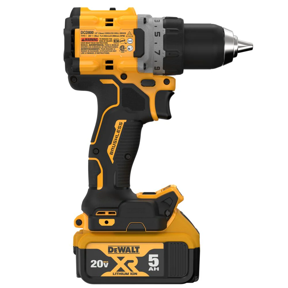 DeWalt DCD800P1 20V Max XR Brushless Cordless 1/2" Drill/Driver 5.0Ah Kit - Image 5