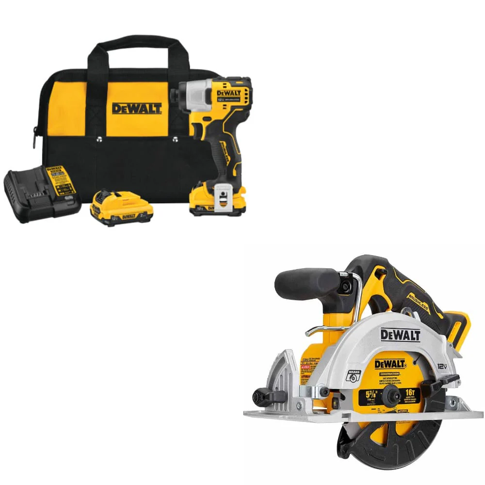 Dewalt DCF801F2 12V Max Impact Driver Kit w/ FREE DCS512B 12V MAX* Circular Saw
