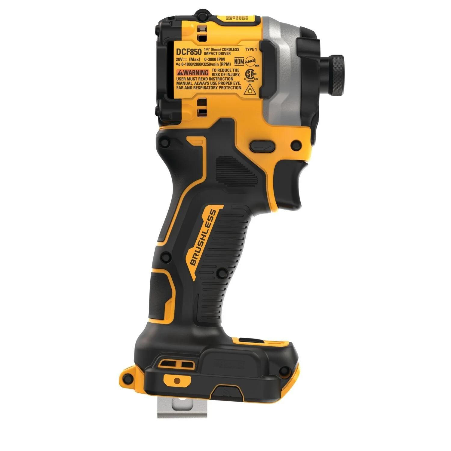 DeWalt DCF850B ATOMIC 20V MAX* 1/4 in. Brushless Cordless 3-Speed Impact Driver (Tool Only) - Image 4