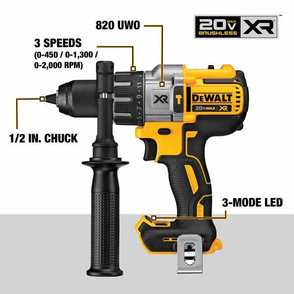 DeWalt DCK299P2 20V Li-Ion Brushless Hammerdrill / Impact Kit 5.0Ah, Case - Image 4
