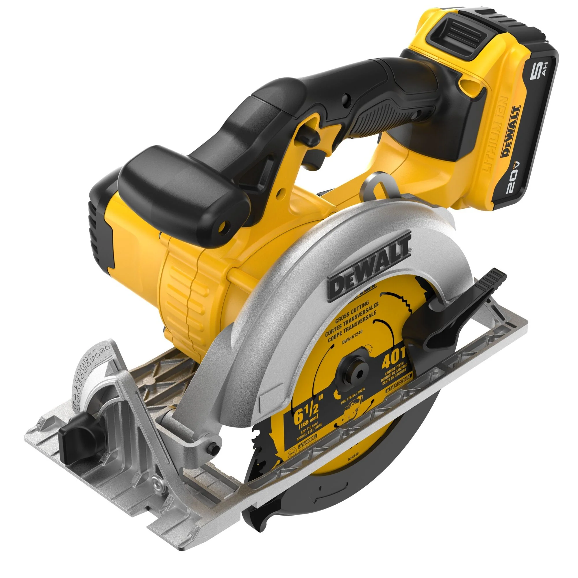 DeWalt DCS391P1 20V Max Li Ion 6-1/2" Circular Saw Kit (5.0 Ah) 5/8"Arbor - Image 7