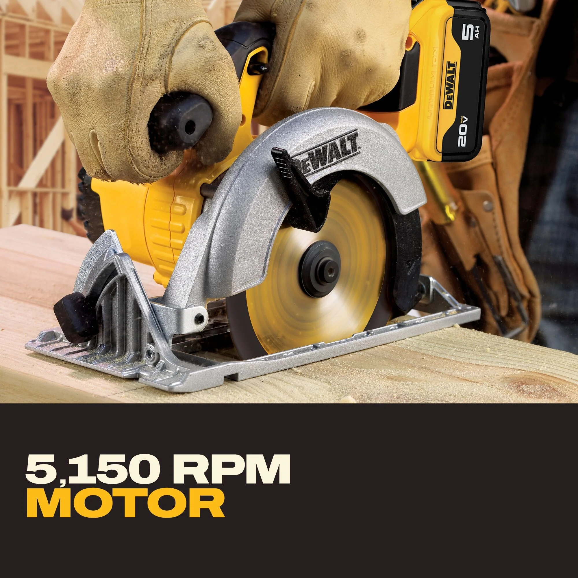 DeWalt DCS391P1 20V Max Li Ion 6-1/2" Circular Saw Kit (5.0 Ah) 5/8"Arbor - Image 8