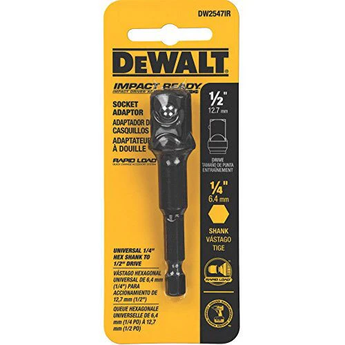 DeWalt DW2547IR 1/4" Hex To 1/2" Square Impact Ready Socket Adapter - Image 2