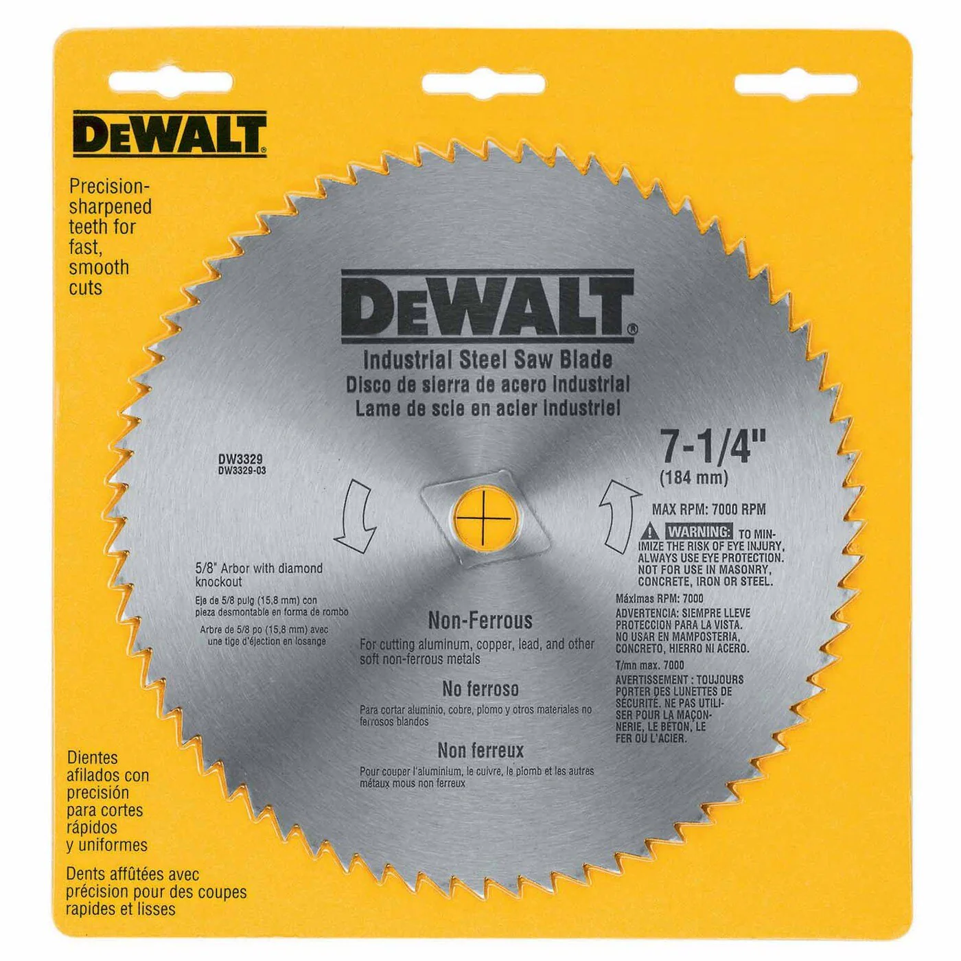DeWalt DW3329 7-1/4" 68T Steel Non-ferrous Steel Saw Blade - Image 2