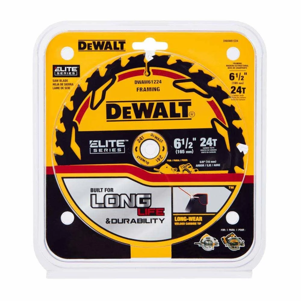 DeWalt DWAW61224 6-1/2" 24T Elite Series Saw Blade - Image 3