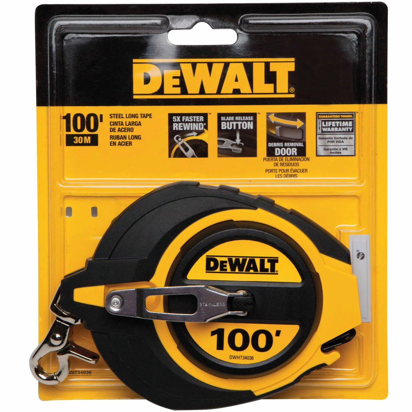 DeWalt DWHT34036L 100' Closed Case Long Tape - Image 3