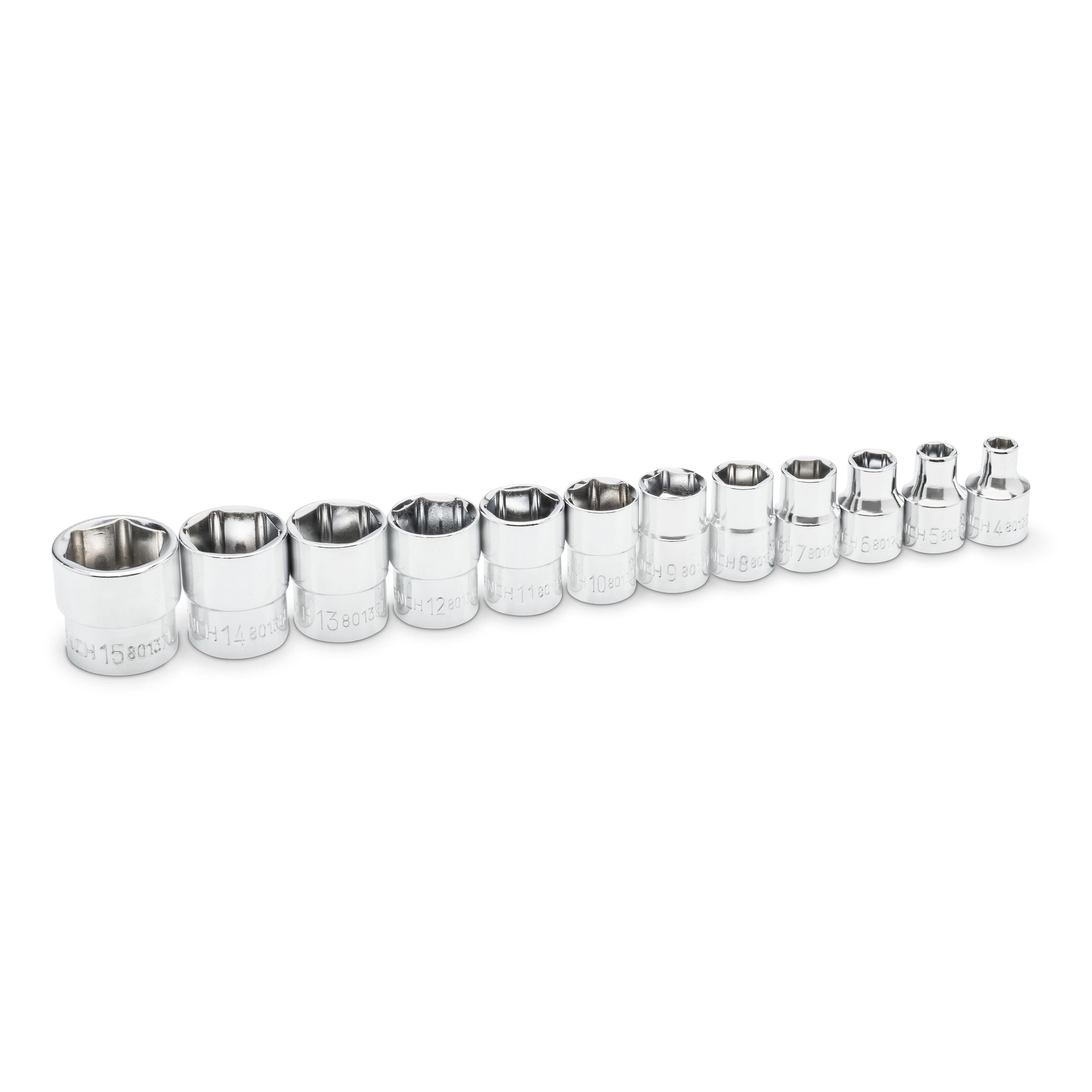 GearWrench 81394 12 Piece 1/4" Drive 6 Point Stubby Socket Set Metric