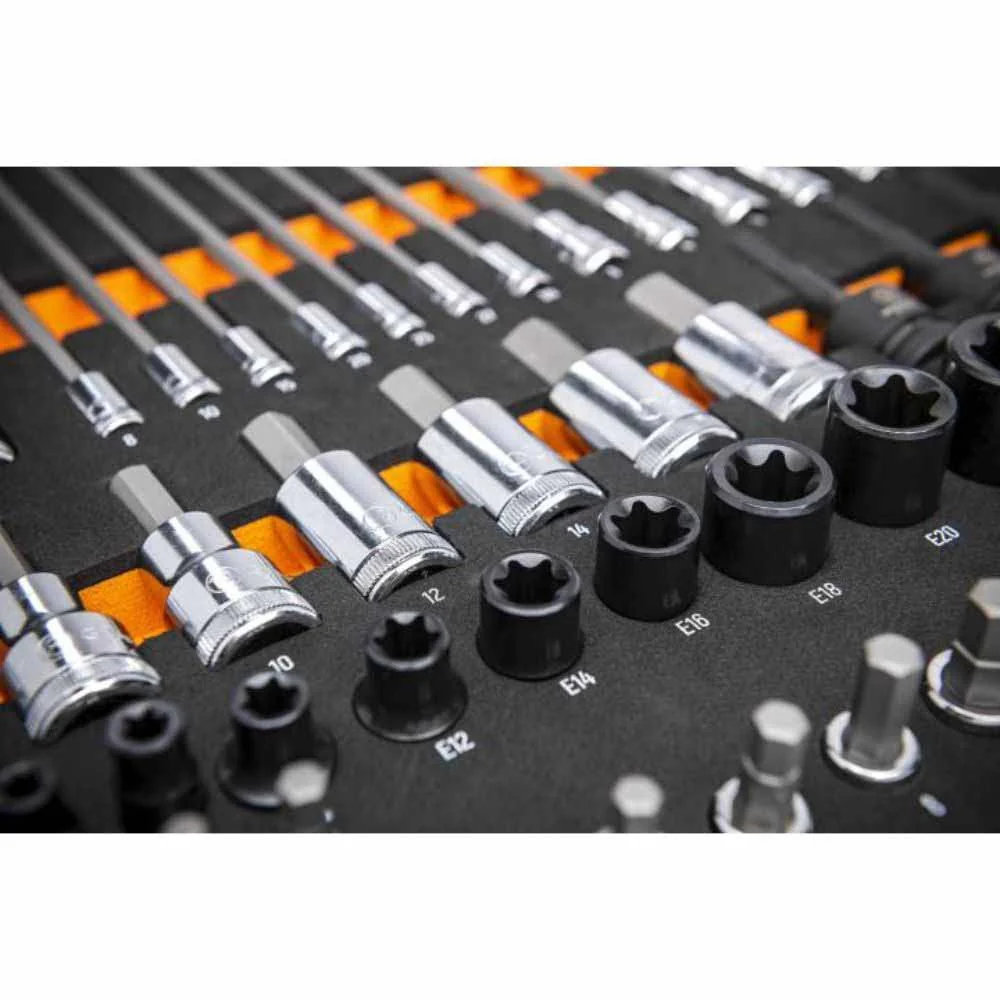 Gearwrench GWMSBSKCBMM 74 Piece 1/4”, 3/8”, 1/2” Drive Metric Bit Socket Set in Foam Storage Tray - Image 7