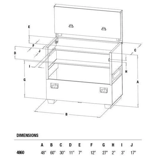 Greenlee 4860 Flat-top box chest for jobsite storage - Image 2