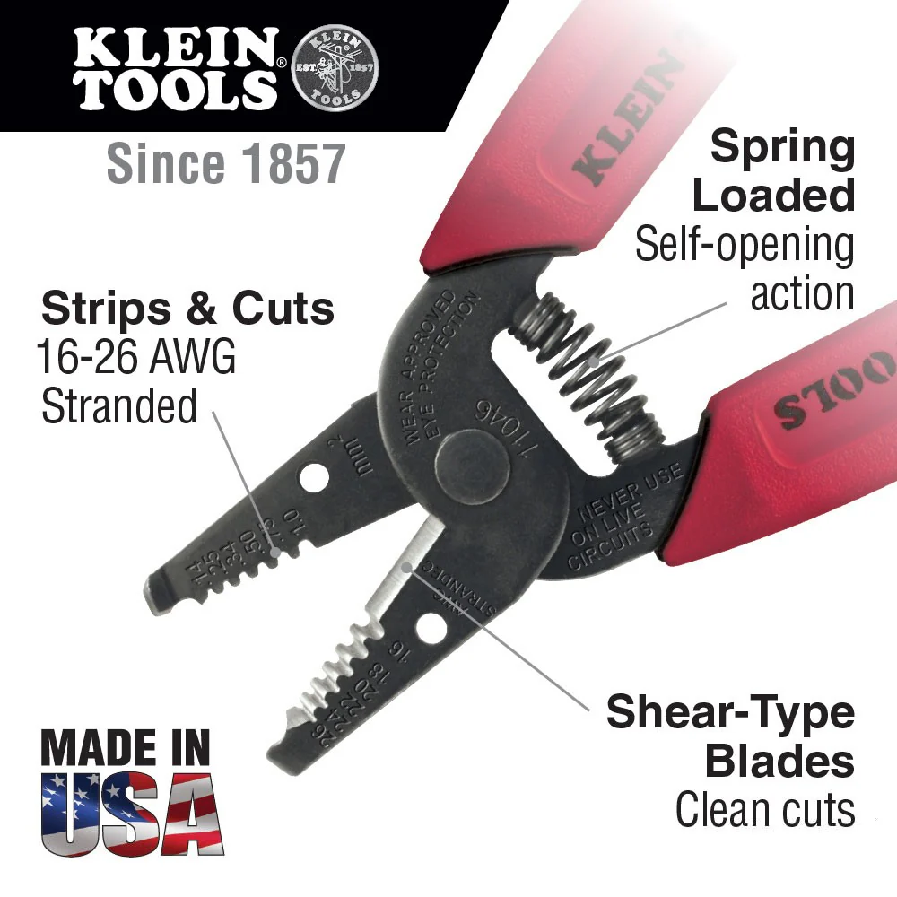 Klein 11046 Wire Stripper/Cutter 16-26 AWG Stranded - Image 7