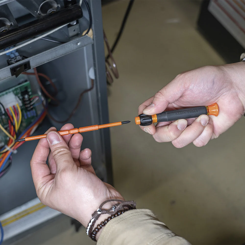 Klein 32581INS 2-in-1 Insulated Electronics Screwdriver, Phillips, Slotted Bits - Image 11