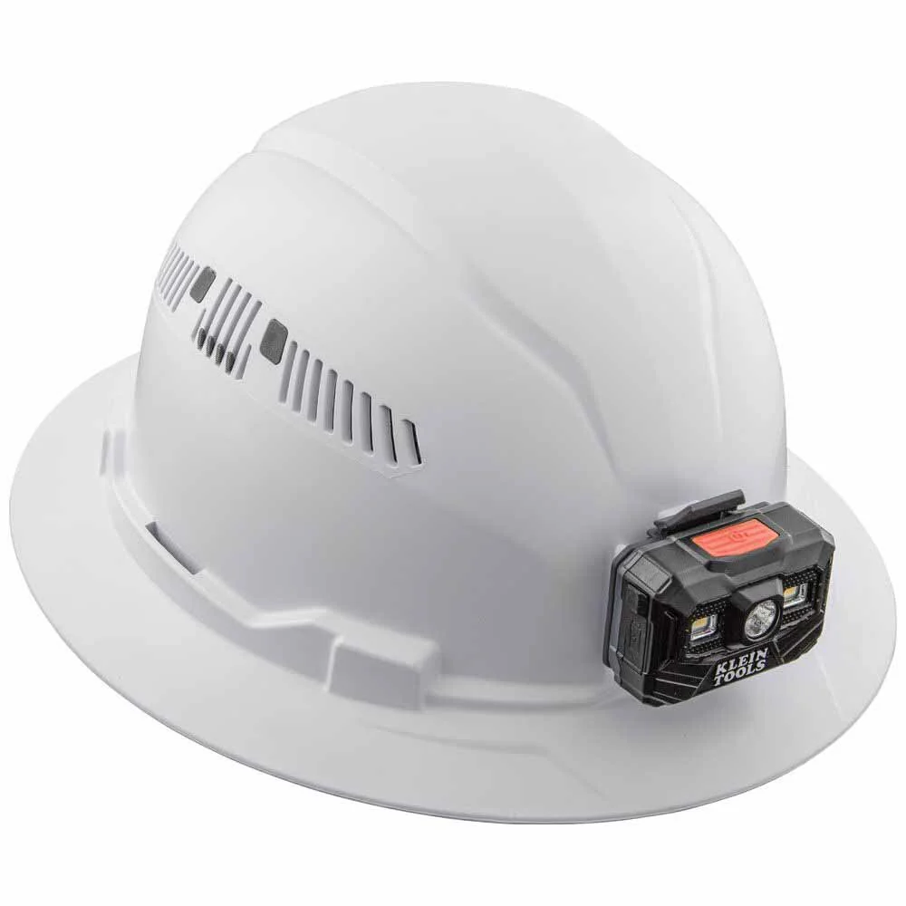 Klein 60407RL Hard Hat, Full Brim White w/Rechargeable Headlamp - Image 2