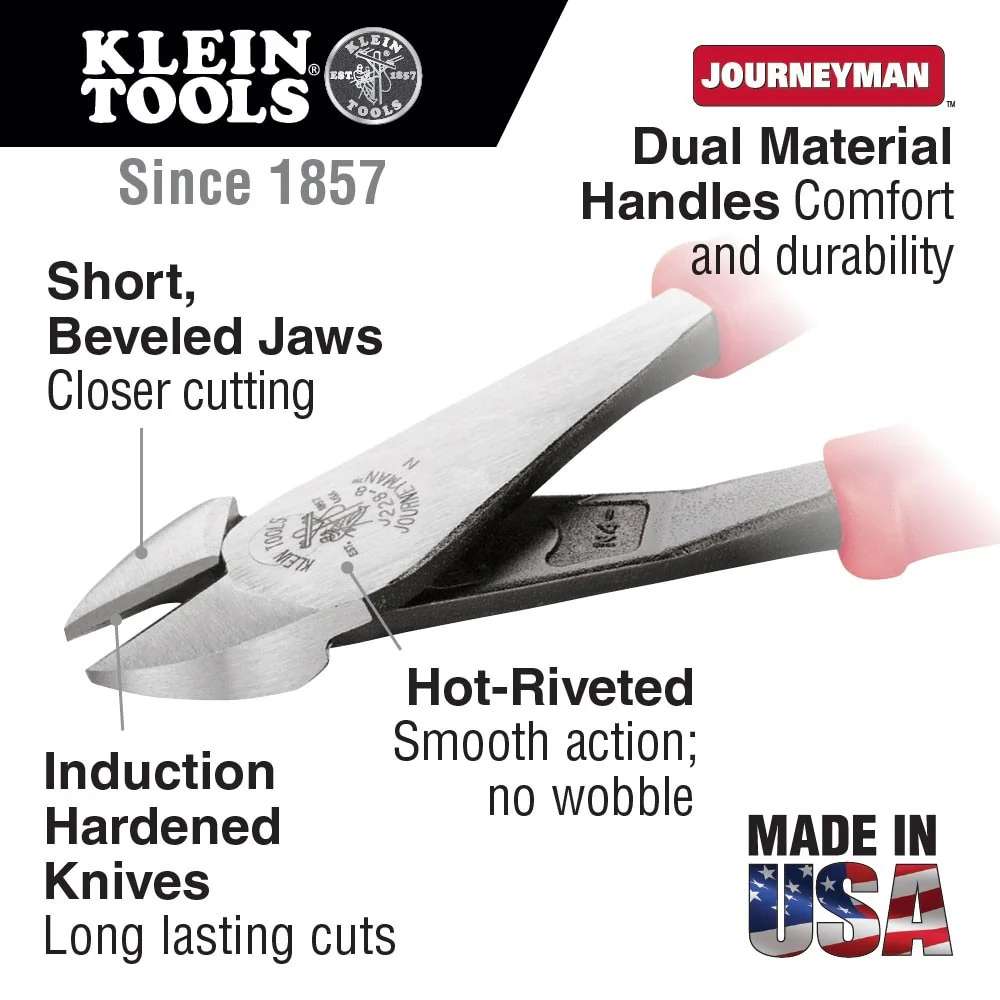 Klein Tools J228-8 Journeyman Diagonal-Cutting Pliers - Image 4