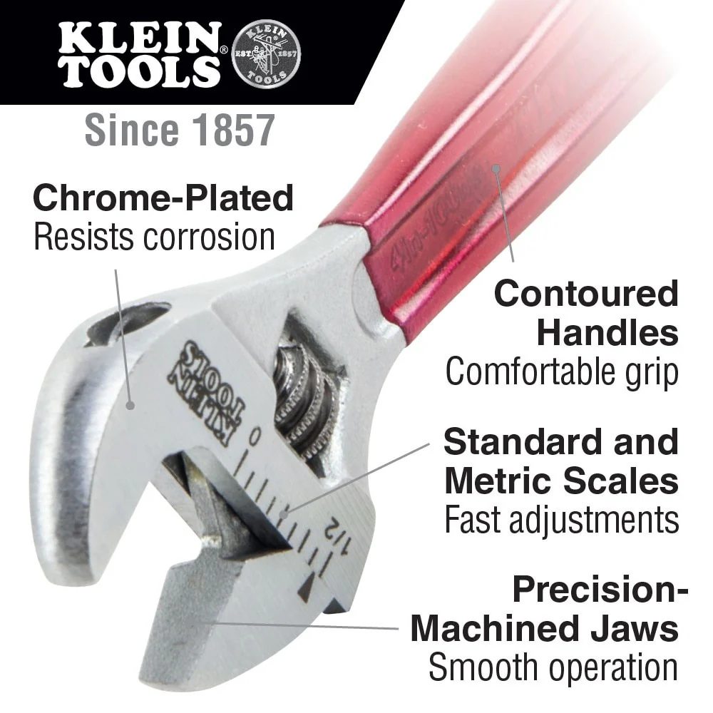 Klein Tools 507-10 Adjustable Wrench, Extra-Capacity, 10" - Image 6