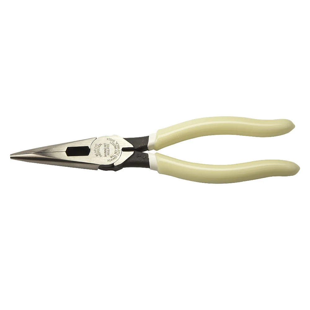 Klein Tools D203-8-GLW Pliers, Long Nose Side-Cutters, Hi-Viz, 8" - Image 2