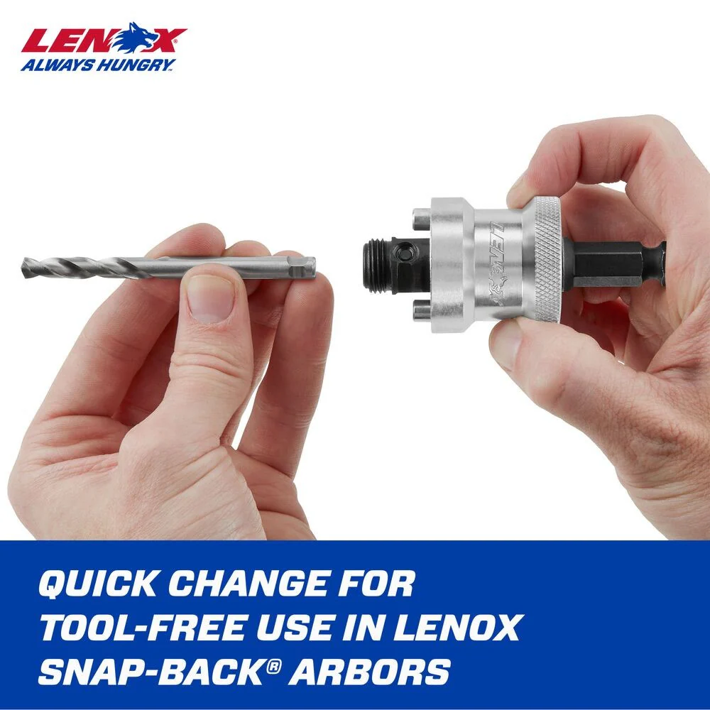 Lenox LXAH99414PB 1/4-in Quick Change High Speed Steel Hole Saw Arbor - Image 5