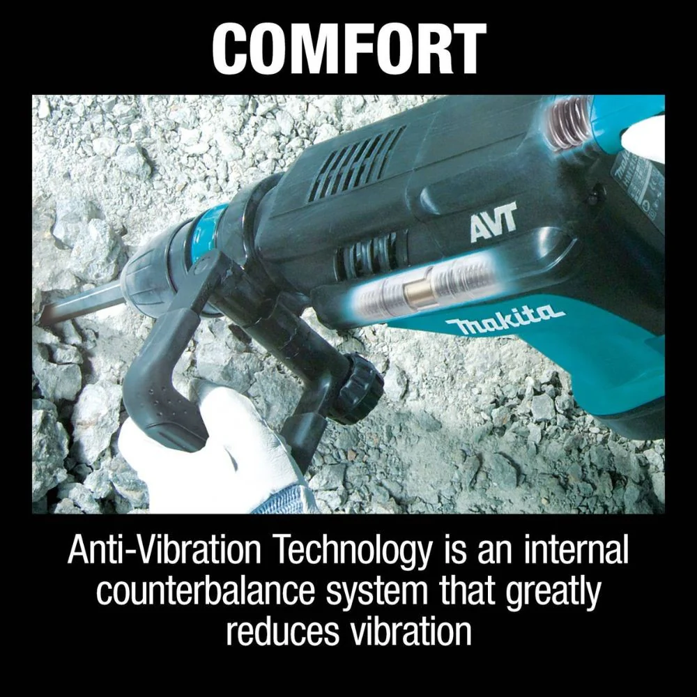 Makita HM1213C 23 lb. AVT Demolition Hammer, accepts SDS-MAX bits, var. spd., case - Image 7