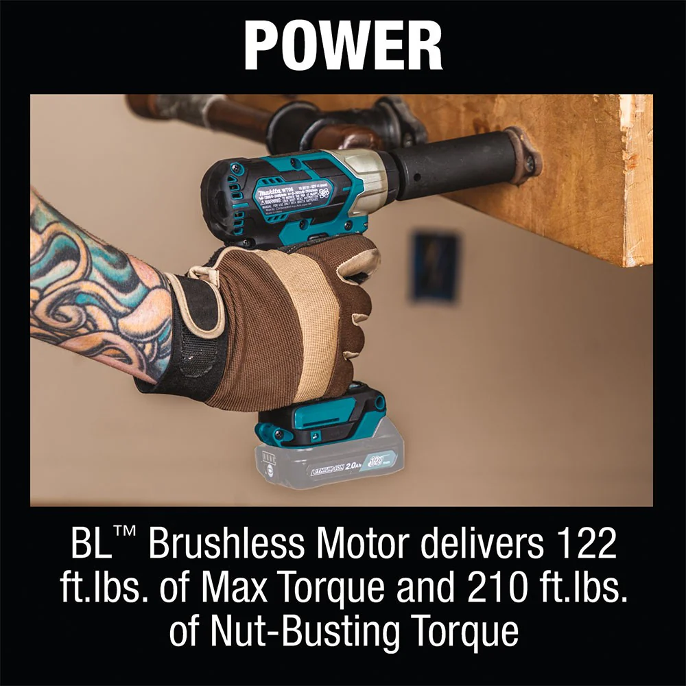 Makita WT06Z 12V max CXT 1/2" Square Drive Impact Wrench (Tool Only) - Image 7