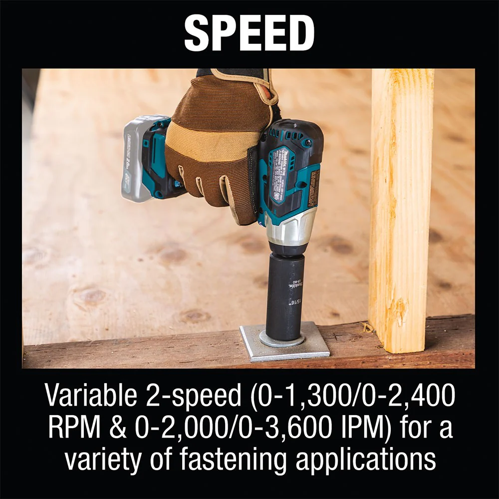 Makita WT06Z 12V max CXT 1/2" Square Drive Impact Wrench (Tool Only) - Image 8