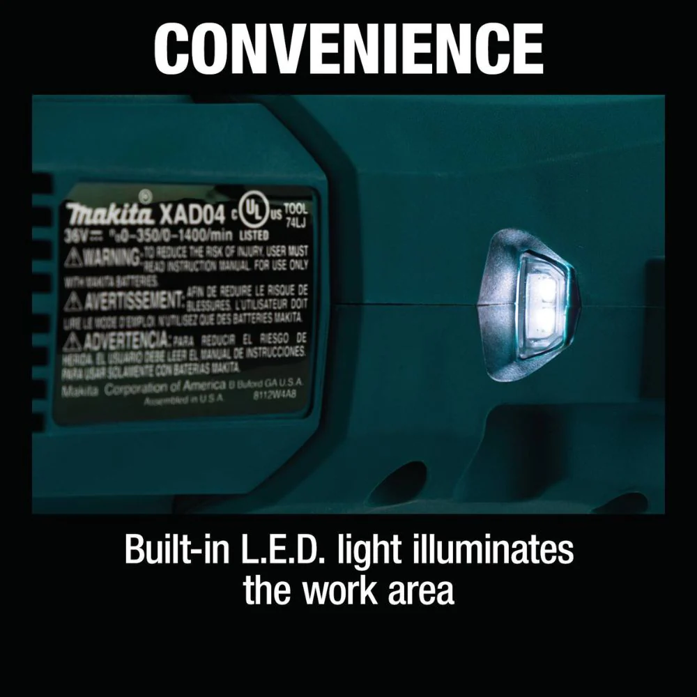 Makita XAD04Z 36V (18V X2) LXT Brushless Cordless 7/16" Hex Right Angle Drill, Tool Only - Image 10