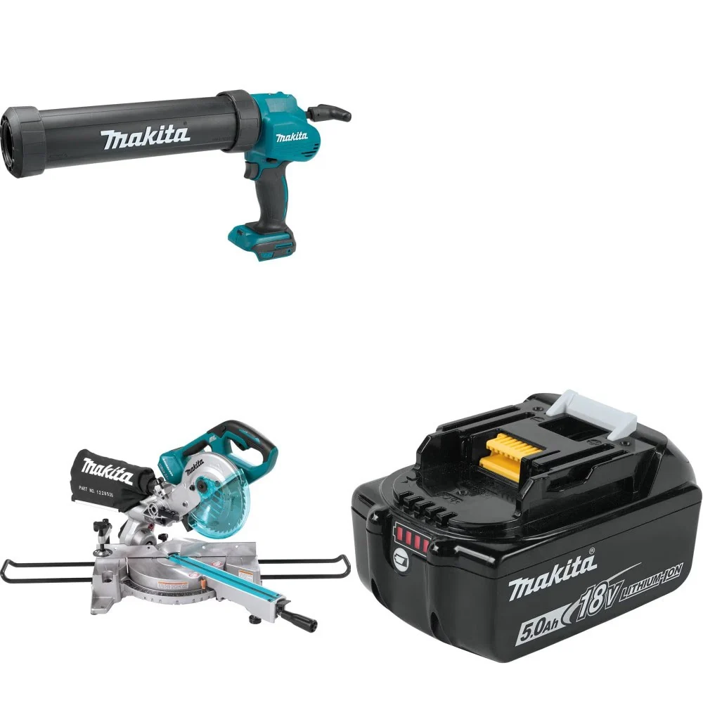 Makita XGC01ZC Caulk Gun Kit W/ XSL02Z Miter Saw and FREE BL1850B Battery