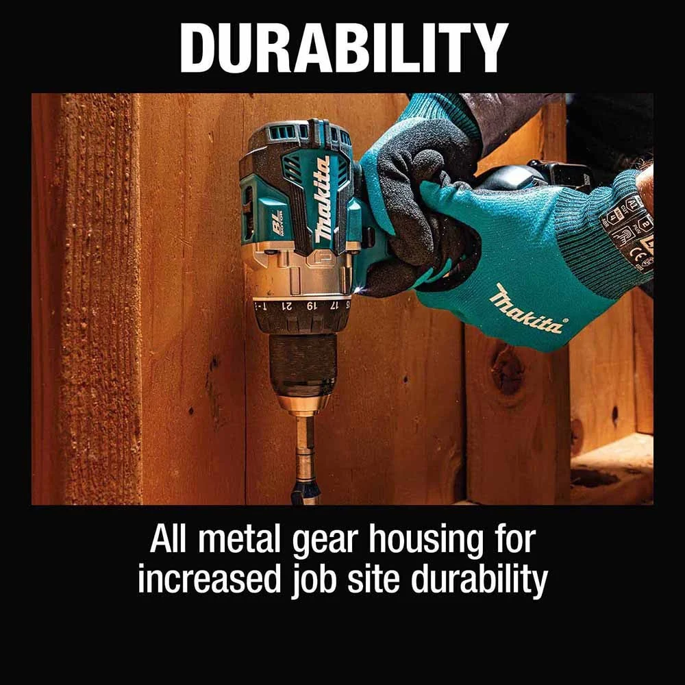 Makita XPH16T 18V LXT Lithium-Ion Compact Brushless Cordless 1/2" Hammer Driver-Drill Kit (5.0Ah) - Image 13