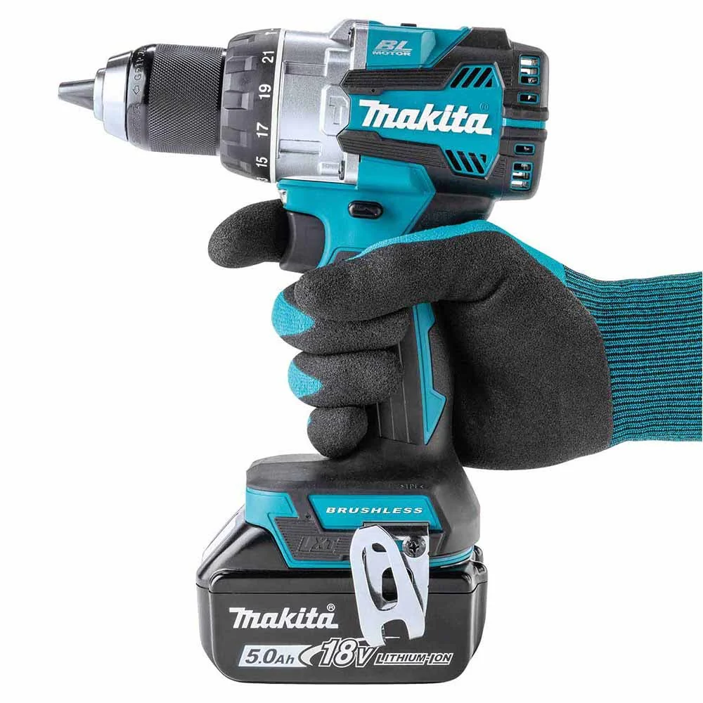 Makita XPH16T 18V LXT Lithium-Ion Compact Brushless Cordless 1/2" Hammer Driver-Drill Kit (5.0Ah) - Image 9