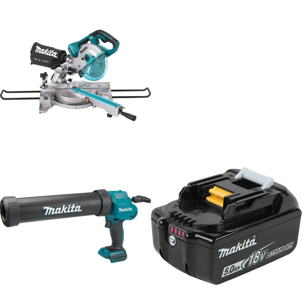 Makita XSL02Z Miter Saw Kit W/ XGC01ZC Caulk Gun and FREE BL1850B Battery