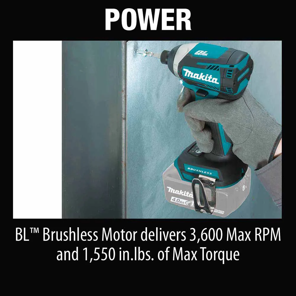 Makita XT296SMR 18V LXT Lithium-Ion Brushless Cordless 2-Pc. Combo Kit (2.0Ah/4.0Ah) - Image 16