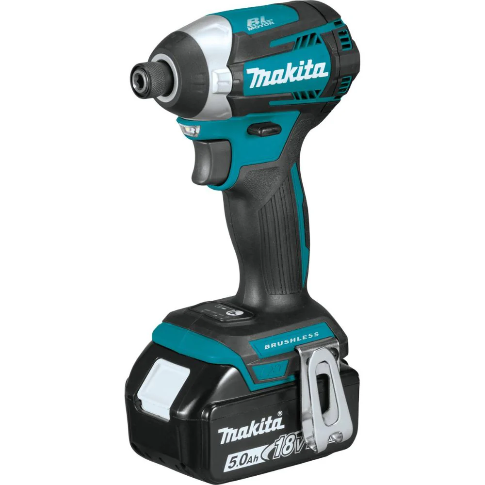 Makita XT707PT 18V LXT Lithium-Ion Brushless Cordless 7 Pc. Combo Kit, XPH14Z, XDT14Z, XRJ05Z, XSH03Z, XAG04Z, XRM06B, DML815, dual port charger, bag (5.0Ah) - Image 4
