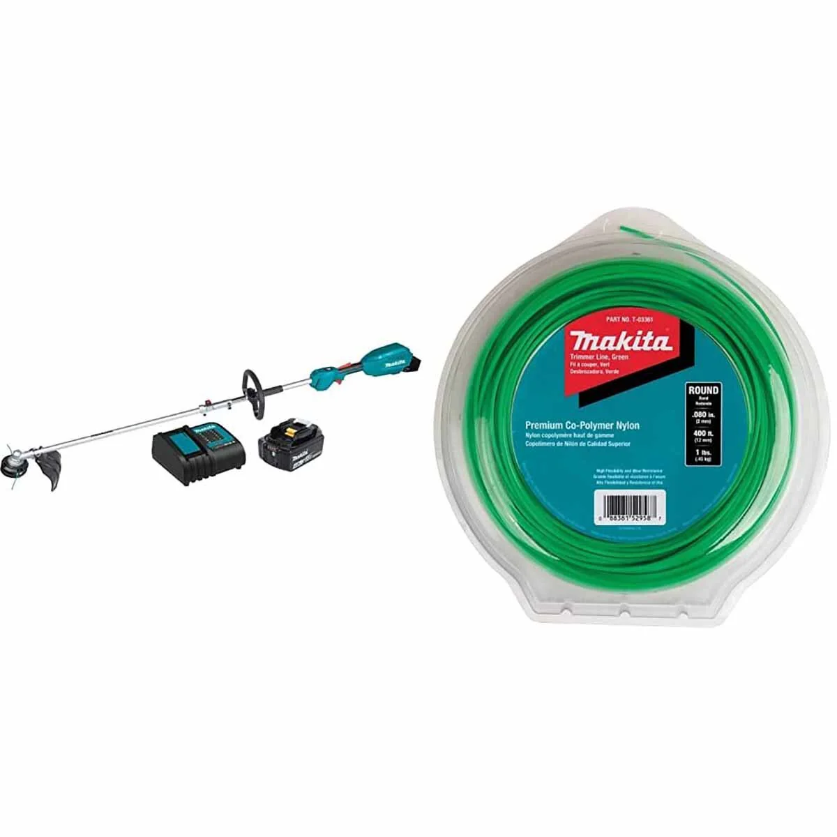 Makita XUX02SM1X1 18V LXT® Lithium-Ion Brushless Cordless Couple Shaft Power Head Kit With 13" String Trimmer Attachment, with one battery (4.0Ah) - Image 2