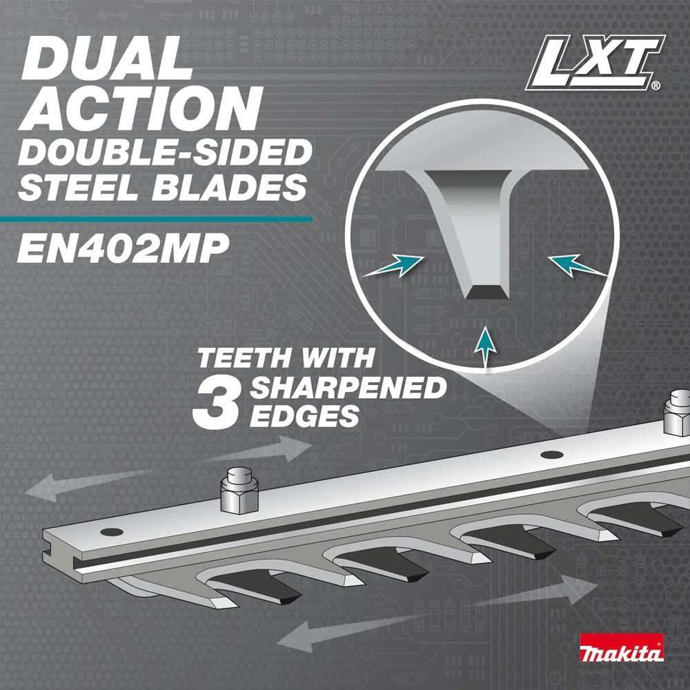 Makita XUX02SM1X6 18V LXT Brushless Couple Shaft Power Head Kit w/ String Trimmer, Pole Saw, Art. Hedge Trimmer & Blower Attachments (4.0Ah) - Image 16