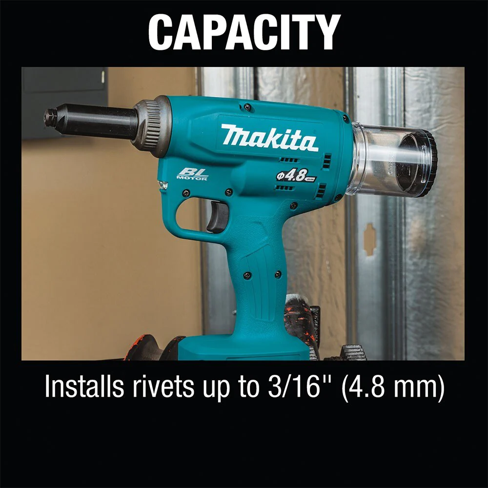 Makita XVR01T 18V LXT Lithium-Ion Brushless Cordless Rivet Tool Kit, 5.0Ah - Image 5