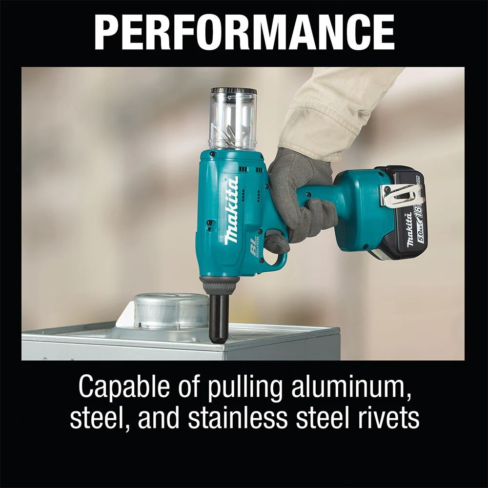 Makita XVR01T 18V LXT Lithium-Ion Brushless Cordless Rivet Tool Kit, 5.0Ah - Image 7