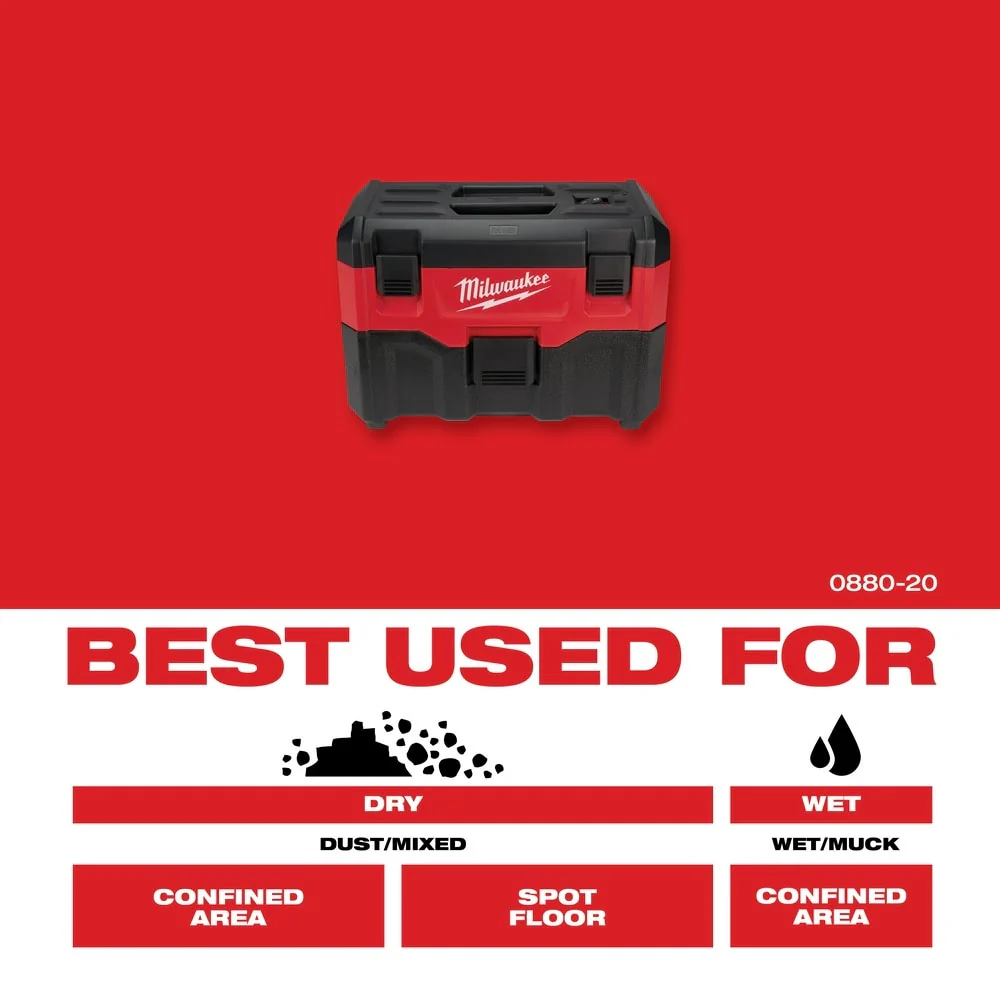 Milwaukee 0880-20 18V Wet / Dry Vacuum (Tool Only) - Image 11