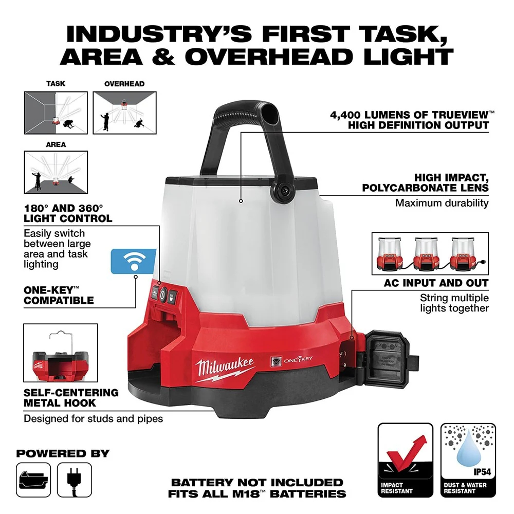Milwaukee 2146-20 M18 RADIUS LED Compact Site Light with One Key - Image 3