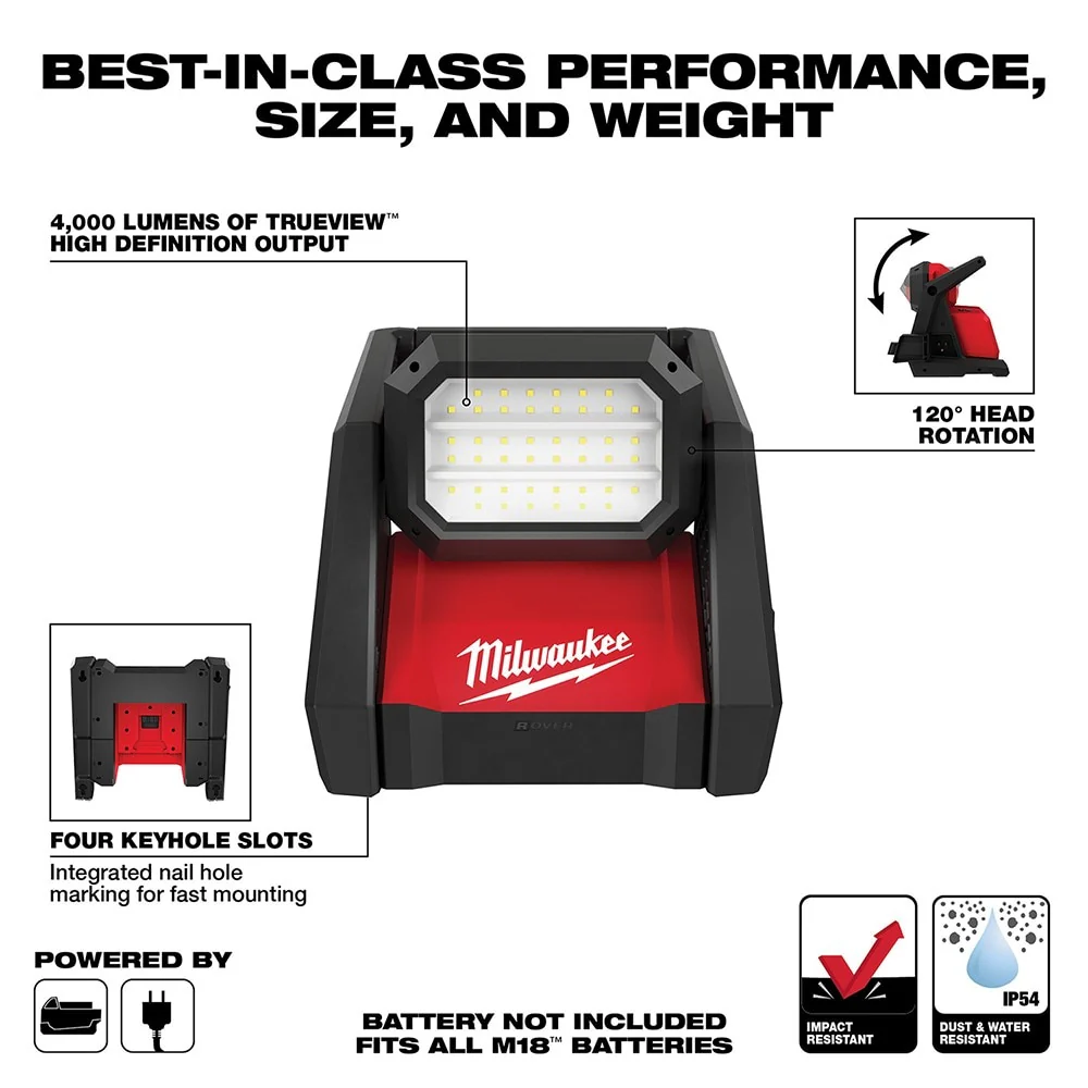 Milwaukee 2366-20 M18 ROVER Dual Power Flood Light - Image 4