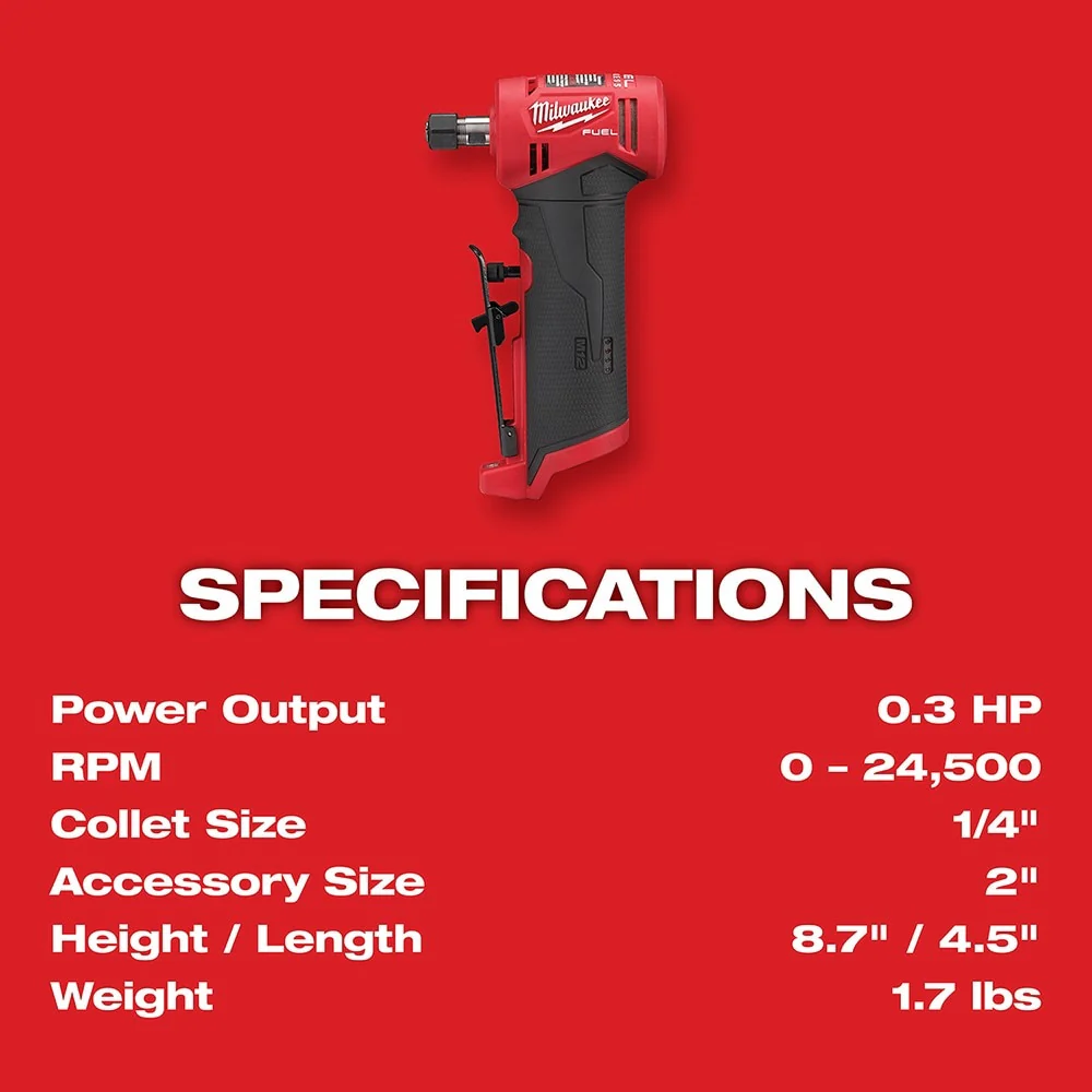 Milwaukee 2485-22 M12 FUEL Right Angle Die Grinder 2 Battery Kit - Image 8