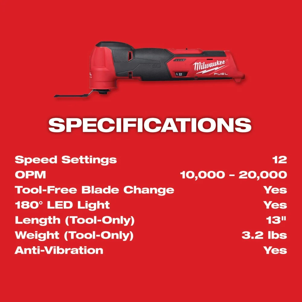 Milwaukee 2526-20 M12 FUEL™ Oscillating Multi-Tool - Image 8