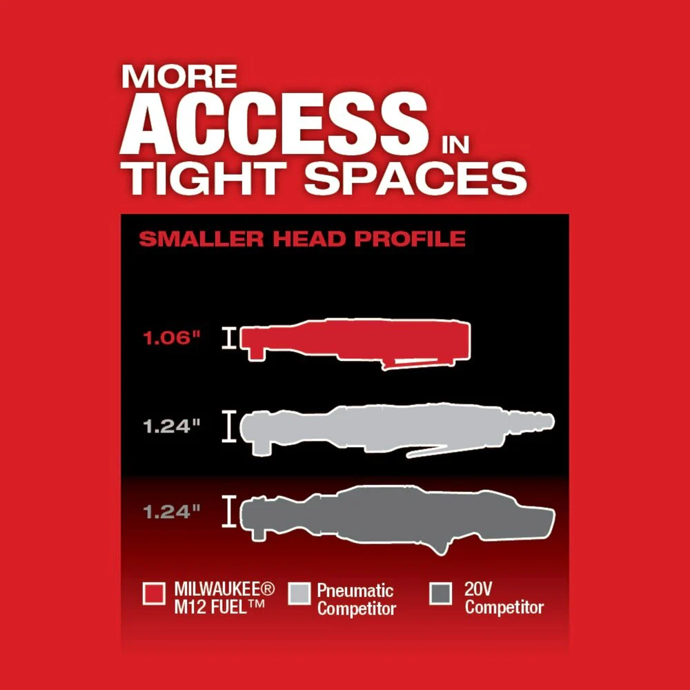 Milwaukee 2558-22 M12 FUEL 1/2" Ratchet 2 Battery Kit - Image 6
