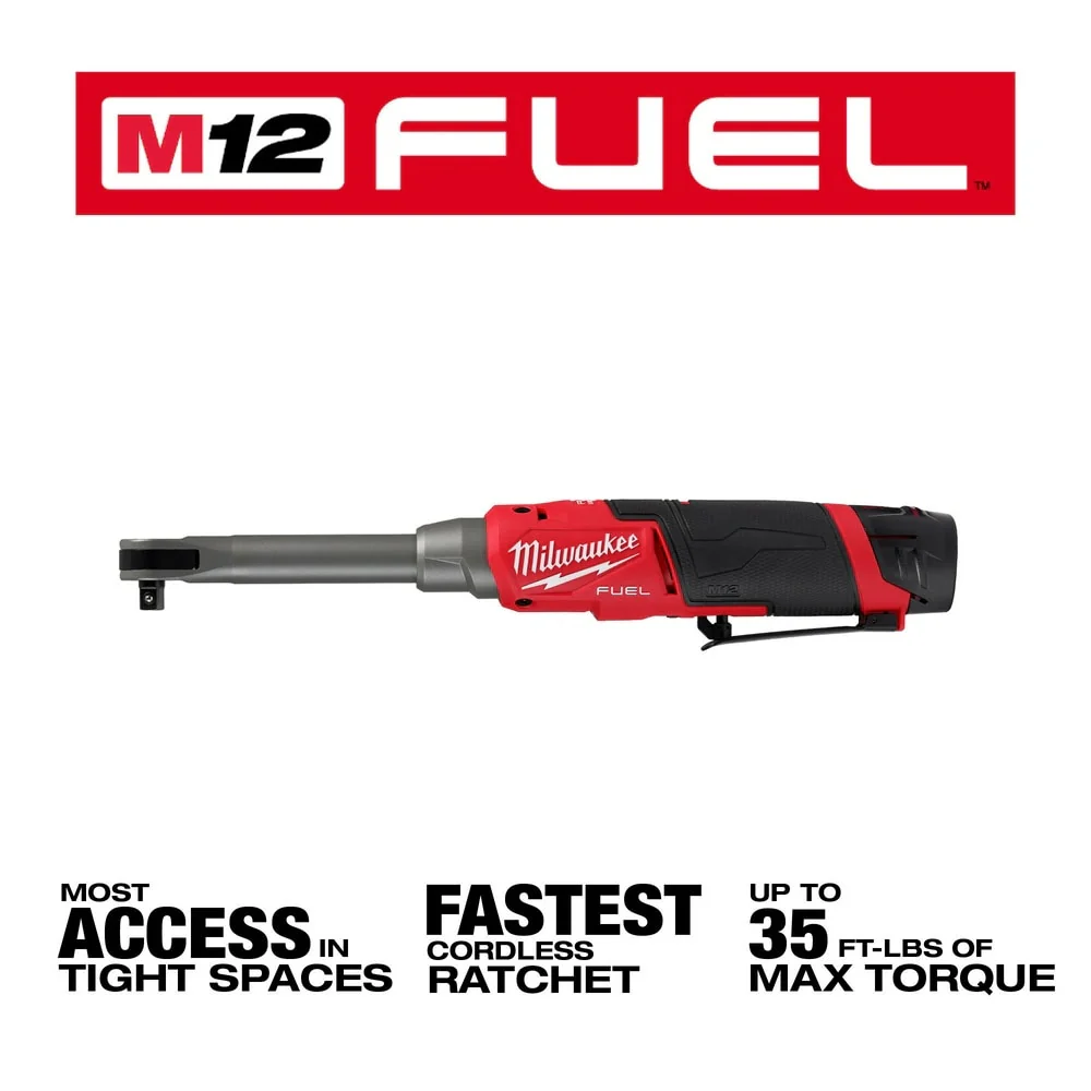 Milwaukee 2569-21 M12 FUEL 3/8" Extended Reach High Speed Ratchet Kit - Image 2