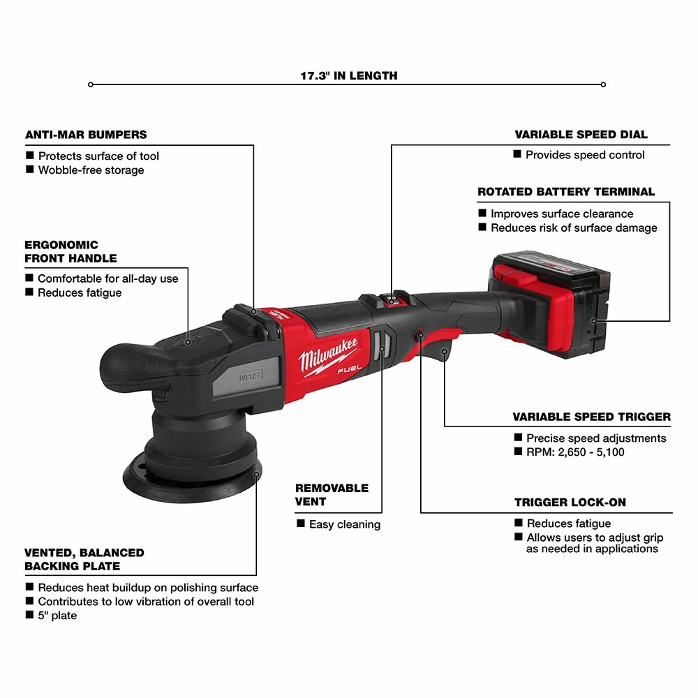 Milwaukee 2684-22HD M18 FUEL 15mm Random Orbital Polisher Kit - Image 7