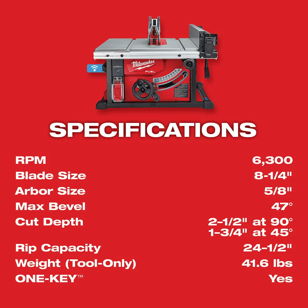 Milwaukee 2736-21HD M18 FUEL 8-1/4" Table Saw with One-Key Kit - Image 8