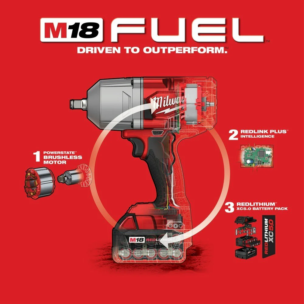 Milwaukee 2767-22GR M18 FUEL HTIW w/ Grease Gun Kit - Image 7