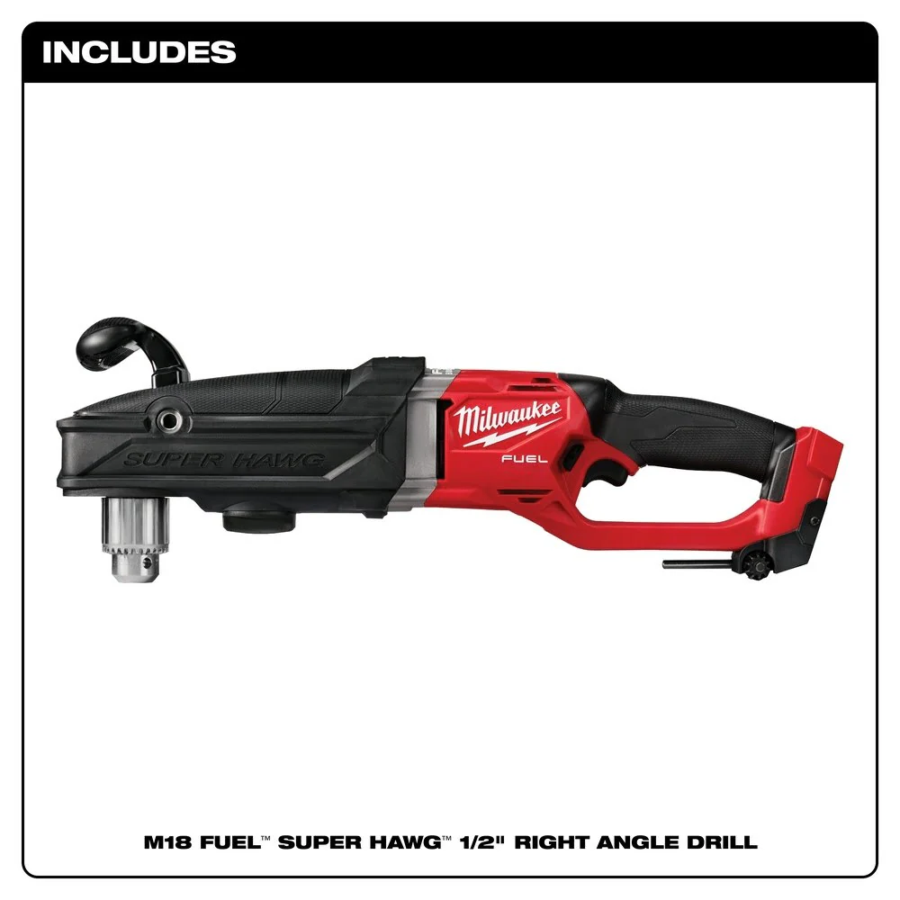 Milwaukee 2809-20 M18 FUEL Super Hawg 1/2" Right Angle Drill - Bare Tool - Image 2